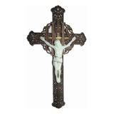 Crucifixo Ornado Estilo Barroco Grande Para Parede Luminoso