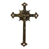 Crucifixo Parede Bronze Decoração Igreja Jesus Cristo Amigo