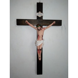 Crucifixo Resina Parede 50cm Lindo Kit 2 Unidades