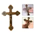Cruz Crucifixo De Mão Em Mdf Jesus Cristo De Metal