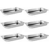 Cuba 1 1 65mm Inox Gn Rechaud Buffet Gastronômica Kit 6 Und Cor Aço Inox