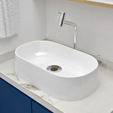 Cuba Branca Para Banheiro Lavabo Pia Apoio Sobrepor Oval 43x25 Íris Beltempo
