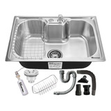 Cuba Cozinha Pia Gourmet Em Aço Inox 60x42cm 35l Com Acessórios Kit Completo Válvula Sifão Genova Vcb200 The Black Tools