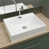 Cuba Pia Branca De Apoio Coral 50x40 Para Banheiro Lavabo Beltempo Bt 2171