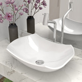 Cuba Pia De Apoio Abaulada 44cm X 31cm Para Banheiro Lavabo Pérola Branca Beltempo