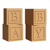 Cubos Baby Mdf Decoração Festa Chá Revelação Quarteto