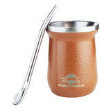 Cuia Térmica Select Marrom Guepardo Com Bomba   230ml