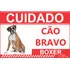 Cuidado Cão Bravo Boxer Placa De Advertência