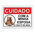 Cuidado Com A Minha Esposa Placa De Aviso Americam Bully