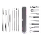 Curetas Extrator Pinças Inox Remover Cravos Espinha Estojo