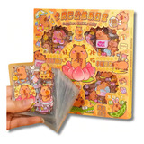 Cx 100 Cartelas Adesivos Capivara Filo Papelaria Fofa Kawaii