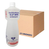 Cx 12un Álcool Etílico 1l Hidratado 92  Bactericida Limpeza