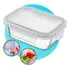 D  Home 4 Potes Hermético Vidro Marmita 640ml Forno Refratário Cor Azul celeste
