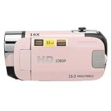 D90 1080p Câmera Digital De 16mp Filmadora Com Tela Giratória Zoom 16x Hd Gravador De Vídeo Com Luz De Preenchimento Para Vários Ambientes, Dia Ou Noite (róseo)