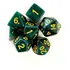 Dado Central Dice Perolado Verde E Dourado Verde escuro   Kit De 7