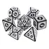 Dados Rpg Conjunto Com Sete   Runas Preta C n  Branco