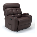Damie Poltrona Do Papai Reclinável Manual Massagem Corino Florença Cor Marrom 110v 220v