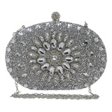 Dazzy Bolsa Clutch Strass Festa Casamentos Madrinhas Y1007 Prateado