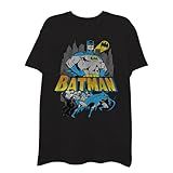 Dc Comics Camiseta Masculina Batman – Batman, Robin, Coringa – Camiseta Clássica Super Macia Do Batman, Preto, Xxg