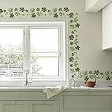 Decalques De Parede Ivy Vines Border Pvc Adesivos De Parede Para Decoração De Sala De Estar De Cozinha (4 Folhas)