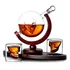 Decanter Whisky Cachaça Caveira Skull Com Base E Dois Copos