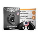 Decibullz Nrr31 Protetor Ouvido Esportivo Moldável Preto Eua
