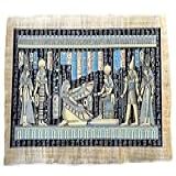 Decoração De Parede Egípcia Que Brilha No Escuro - 61 X 43 Cm - Horus Liderando Nefertari Na Vida Após A Morte E As Deusas ísis E Maat Pintura De Arte De Papiro Egípcio - Sem Moldura - Emoldurável