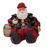 Decoração Enfeite Natal Papai Noel Sentado Com Barril Em Res