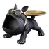 Decoração Escultura Bulldog Óculos Bandeja Porta Treco Decor Cor Preto