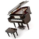 Decorações De Instrumentos Musicais Modelo De Piano De Cauda Em Miniatura Com Banco Mini Instrumento Musical (size : 10x7x12cm No Music)
