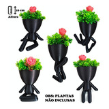 Decorativo Robert Plant Bob Kit 5 Vasinhos Para Suculentas Cor Preto