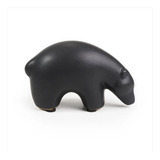 Decorativo Urso Nas Cores Branco E Preto Em Resina