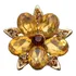 Delicado Broche Dourado Pedra Marrom Strass Cristais 3 Cm