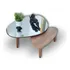 Demoglass Conjunto De Mesa De Centro Espelhada Paris Freijó Pack 2