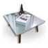 Demoglass Mesinha De Centro De Sala Retro Cor Off-white