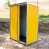 Depósito De Jardim Mini Galpão Container Porta De Correr Cor Amarelo