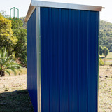 Depósito De Jardim Mini Galpão Container Porta De Correr Cor Azul