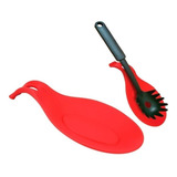 Descanso De Colher Em Silicone Vermelho
