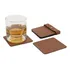 Descanso De Copos Para Mesa Em Couro C  6 Pçs Mariart Cor Camel