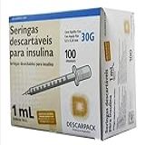 Descarpack, Seringa De Insulina 1ml Ag. Fixa 8x30mm Kit 200un Descarpack Tamanho:1ml Agulha Fixa 8x30mm