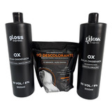 Descolorante Gloss Express Descol 400g   1 Ox 20v   1 Ox 30v