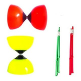 Diabolo Yoyo Profissional Com Baqueta Kit Com 2 Cor Vermelho fluorescente