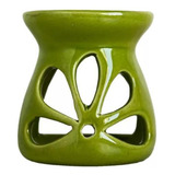 Difusor Rechaud Flor P óleos Essenci Wax Metls Verde Claro