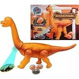 Dinossauro Anda Caminha Bota Ovos C Sons Luzes E Função Projeção De Imagem  Brinquedo Braquiossauro Cor Marrom Ou Laranja