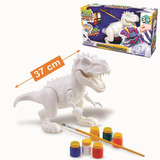Dinossauro Rex Attack Branco Para Colorir  pincel   6 Tintas