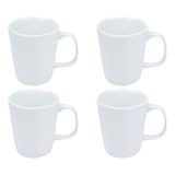Direto Da Fábrica   Conjunto 4 Canecas 250ml Em Porcelana