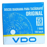 Disco Tacografo Semanal 7 Dias 180 Km h Vdo Caixa Com 10 Cj 