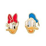 Disney Brincos Incompatíveis, Mickey E Minnie Mouse, Donald E Margarida, Banhado A Prata, Latão, Sem Pedras Preciosas