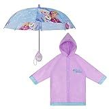 Disney Guarda-chuva E Slicker Para Crianças, Elsa E Anna, Conjunto De Roupa De Chuva Infantil E Meninas, Para Crianças De 4 A 7 Anos