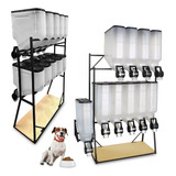 Dispenser Armazenador Grão Cereais Ração Mec Pet Shop 40 Lts Cor Preto